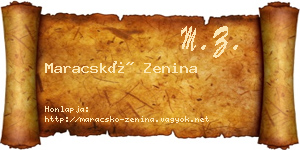 Maracskó Zenina névjegykártya